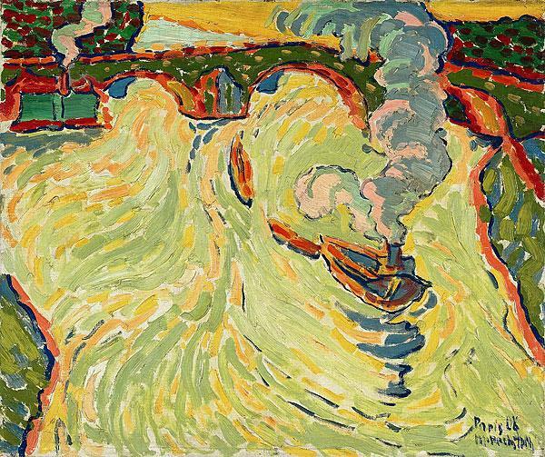 Max Pechstein Bridge over the Seine with Small Steamer china oil painting image